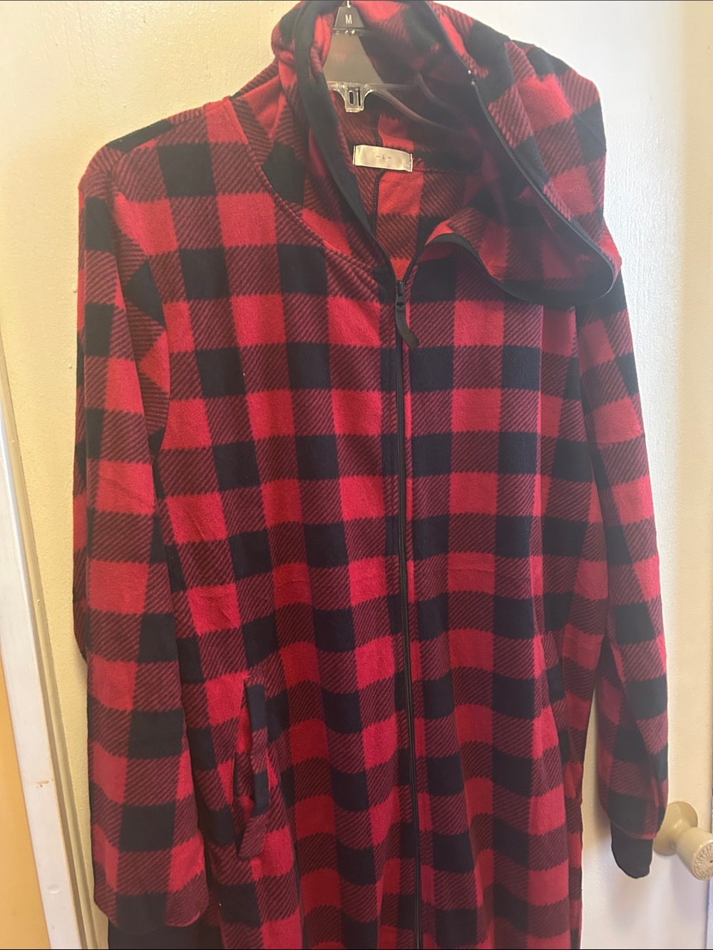 Women’s Red and Black Buffalo Plaid Hooded Pajamas